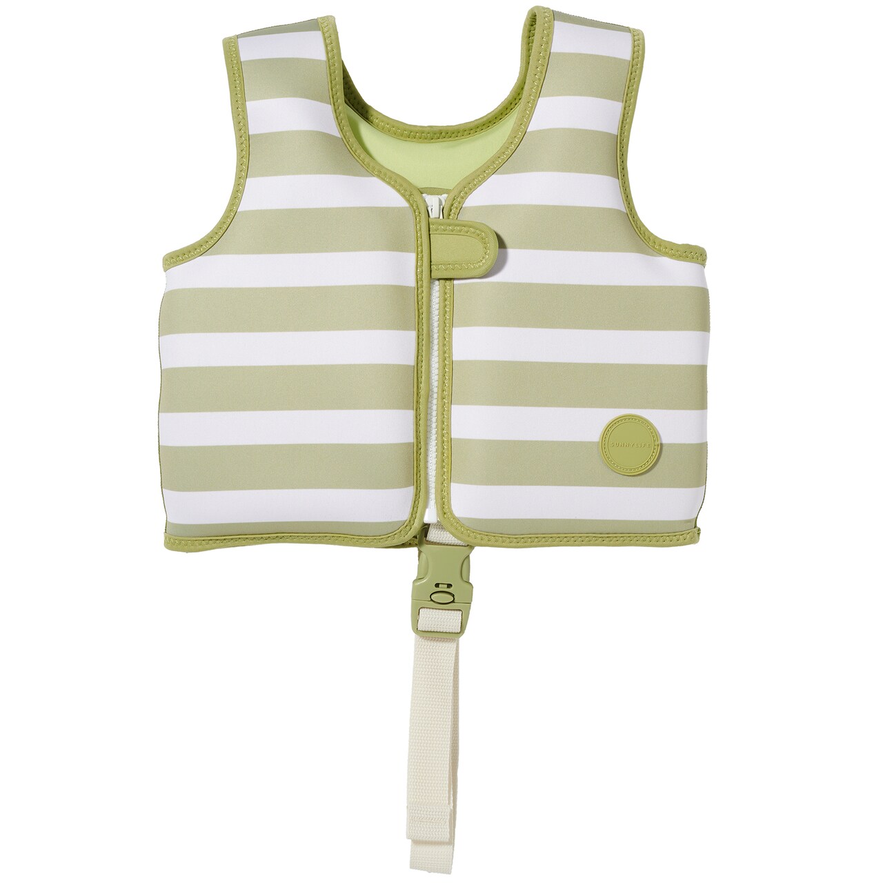 Sunnylife: Kids Swim Vest: Size 1-2 - Into the Wild - Khaki Crocodile, Children Up To 33lbs, Pool Water Float Jacket, Zip Front, Safety Strap, Rubber